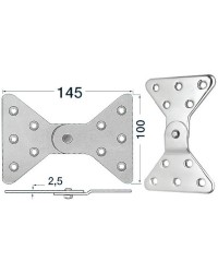 Charnière inox latérale 145x100