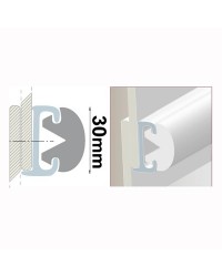 Profile PVC blanc hauteur 30 mm - rouleau de 20 mètres