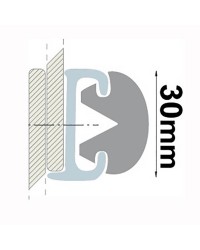 Profile PVC gris hauteur 30 mm - rouleau de 20 mètres