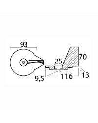 Queue de carpe Magnésium 25/50CV pour mercury 2 et 4 temps OEM 822157-C2