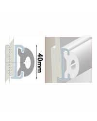 Profile PVC blanc hauteur 40 mm - rouleau de 20 mètres
