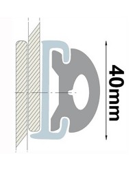Profile PVC gris hauteur 40 mm - rouleau de 20 mètres