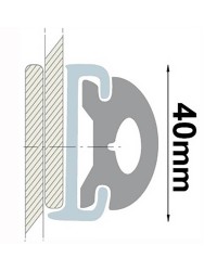 Profile PVC gris hauteur 40 mm - rouleau de 20 mètres