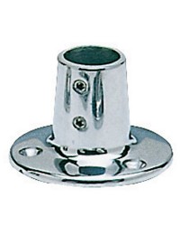 Platine inox ronde droite 90° - ø25 mm
