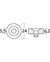 Anode rondelle magnesium Mercury Ø24 x 6,5 mm