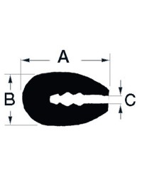 Profilé PVC noir pour arrête 3,5mm