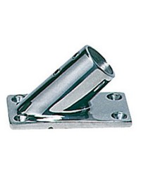 Platine inox rectangle inclinée 45° - ø22 mm