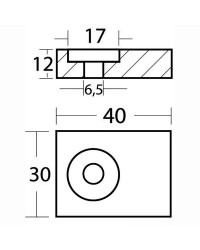 Anode plaque Johnson Evinrude 40/115 CV 2T 25/300CV 4T