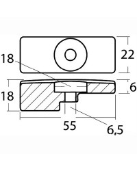Anode plaque Suzuki magnésium 4 temps 60/140 CV OEM 55321-90J01