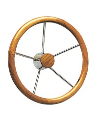 Barre à roue 5 branches inox et bois 400 mm