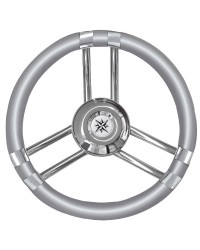 Volant 3 branches plates inox/gris 350mm pour cône universel
