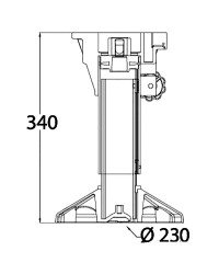 Support de siège Waverider avec amortisseur et tête tournante, réglable 340-450 mm