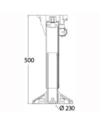 Support de siège Waverider avec amortisseur, tête tournante, réglable 500 à 630 mm