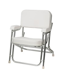 Chaise du Capitaine alu/skaï blanc pliable