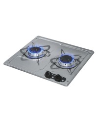 Plaques de cuisson en inox à encastrer 2 feux droit