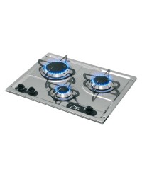 Plaques de cuisson en inox à encastrer 3 feux 470x360mm CAN