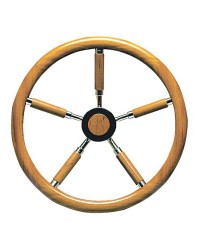 Barre à roue inox et couronne en teck 400mm