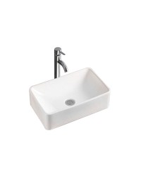Lavabo carré blanc (sans robinet, bonde 50.186.97)