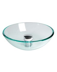Lavabo semi-sphérique en verre transparent Ø280x95mm (bonde 50.186.97)