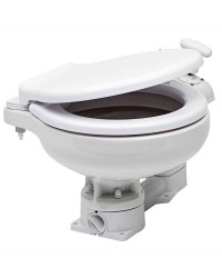 WC manuel cuvette porcelaine et lunette plastique planc - space saver