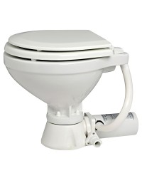 WC electrique en porcelaine lunette bois Space saver 12V hauteur 320 mm