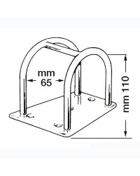 Porte-tangon inox 110 mm