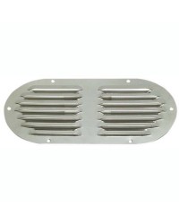 Grille d'aération ovale en inox poli 235x118mm