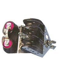 Poulie triple billes fixe à ringot + coinceur pour corde de 8x28mm