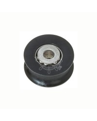 Réa en delrin avec calotte et billes inox pour corde de 8mm noir