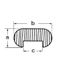 Profil teck ovale 12,5x25x12,5