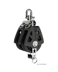 Poulie double à ringot LEWMAR Ø60mm pour corde 8/10mm - noire