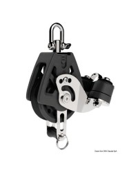 Poulie simple à ringot et coinceur LEWMAR Ø50mm pour corde 6/10mm - noire