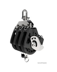 Poulie triple à ringot et coinceur LEWMAR Ø50mm pour corde 6/10mm - noire
