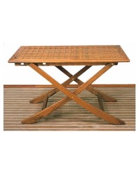 Table teck caillebotis 110 x 70 cm