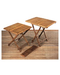 Table teck pliante 60x60