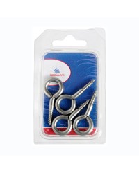 Oeillet en inox à vis 17x35 mm (blister de 12 pièces)