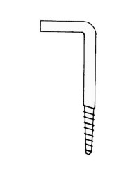 Crochet droit à visser inox - 47 x 4 mm - lot de 5
