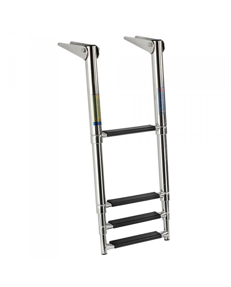 Échelle De Bain INOX 4 Marches - Pliable, Antidérapante, Charge 150kg - Pour Bateau, Piscine, Ponton