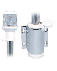 Feu de navigation 360° 12V sur hampe et base inox boitier blanc - 60 cm