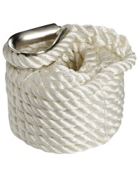 CORDAGE 3 torons avec cosse inox ø14 mm - 8 M - blanc