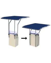 T-TOP rétractable en aluminium Ø32 mm 1,20 x 1,70 m - bleu
