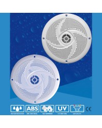 Haut parleur JAZZ - la paire - 60 W - blanc - avec LED bleue