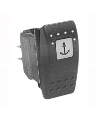 Interrupteur CARLING SWITCH Contura II - LED rouge - 12 V ON-OFF-(ON) 4 poles