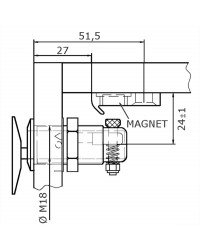 Fermeture Flush Lock ovale en inox poli magnétique
