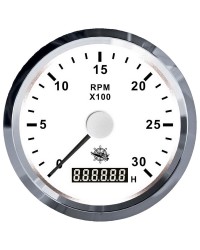 Compte-tours 0-3000 tpm blanc/poli 27.327.01