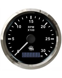 Compte-tours 0-3000 tpm noir/polie 27.326.01