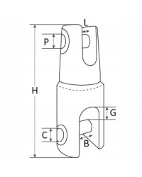 Connecteur à emerillon inox chaine de 16 à 18 mm 01.740.16
