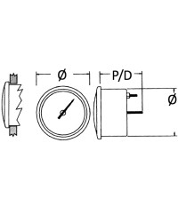 Ampèremètre - cadran blanc - lunette polie - 12/24 v 27.322.23