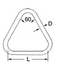 Anneau inox triangulaire 8x50mm 39.600.03