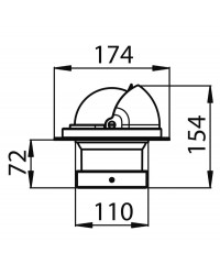 Compass 4'' RIVIERA dôme de protection blanc/noir rose frontale